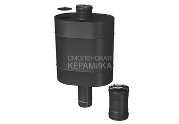 Бак "Таймыр" 50л эллиптический на трубе Ф115 (AISI 201/1.0/эмаль /600° черная) BLACKSIDE
