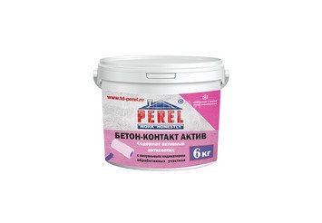 Бетон-контакт с антисептиком и визуальным индикатором Perel Rof, розовый 18 л