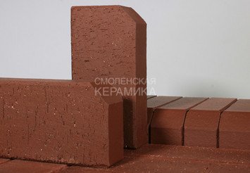 Брусчатка тёмно-красная ЛСР «Эдинбург» бордюр 0,51NF