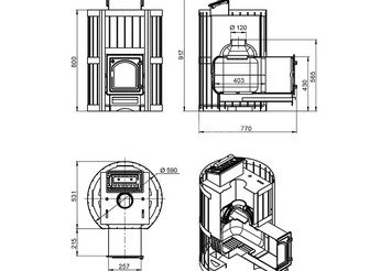Чугунная печь для бани ЭТНА Стандарт 18 (ДТ-4С) Закрытая каменка