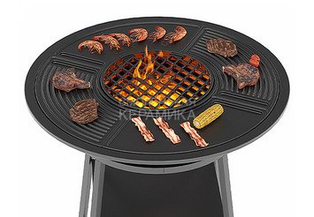 Чугунный Fantastic Grill Везувий Ø 700 (чаша+подставка+плита Gurman Ø700+крышка)