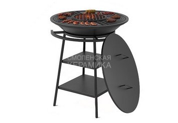 Чугунный Fantastic Grill Везувий Ø 700 (чаша+подставка+плита Gurman Ø700+крышка)