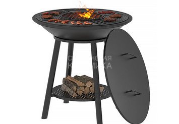 Чугунный Fantastic Grill Везувий Ø 700 Престиж (чаша+подставка престиж+плита Gurman Ø700+крышка)