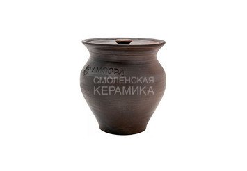 Чугунок 2л керамический с крышкой к тандырам Амфора с эффектом "Русской печи"