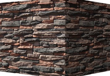 Декоративный камень 132-45 White Hills "Уорд Хилл" (Ward Hill), темно-коричневый, угловой, без шва