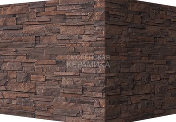 Декоративный камень 202-45 White Hills "Фьорд Лэнд" (Fjord Land), темно-коричневый, угловой, без шва