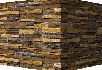 Декоративный камень 245-45 White Hills "Зендлэнд" (Zandland), коричнево-болотный, угловой, без шва