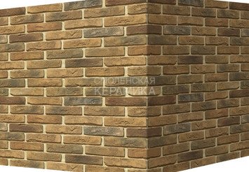 Декоративный камень 300-45 White Hills "Лондон брик" (London brick), коричневый, угловой