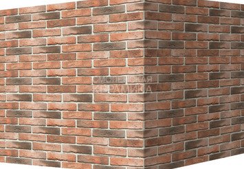 Декоративный камень 300-55 White Hills "Лондон брик" (London brick), оранжевый, угловой