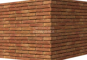 Декоративный камень 300-65 White Hills "Лондон брик" (London brick), медный, угловой