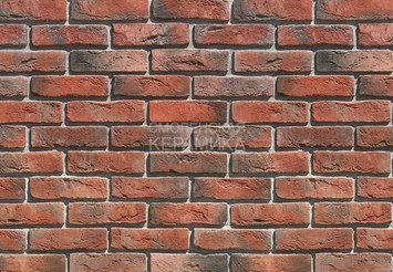 Декоративный камень 300-70 White Hills "Лондон брик" (London brick), красный, плоскостной