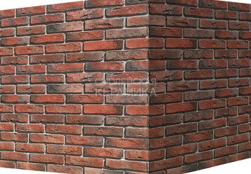 Декоративный камень 300-75 White Hills "Лондон брик" (London brick), красный, угловой