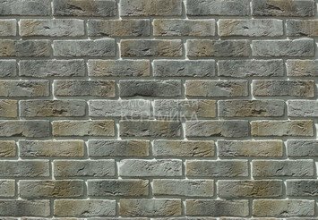 Декоративный камень 300-80 White Hills "Лондон брик" (London brick), серый, плоскостной