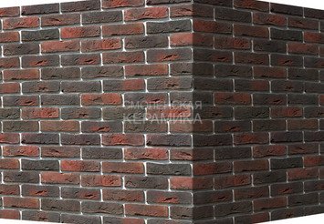 Декоративный камень 301-45 White Hills "Лондон брик" (London brick), темно-коричневый, угловой