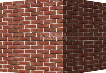 Декоративный камень 301-75 White Hills "Лондон брик" (London brick), красно-коричневый, угловой