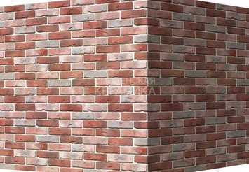Декоративный камень 302-75 White Hills "Лондон брик" (London brick), красно-белый, угловой