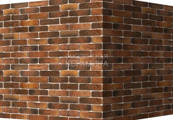 Декоративный камень 303-75 White Hills "Лондон брик" (London brick), коричнево-медный, угловой