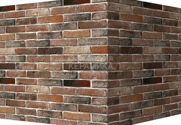 Декоративный камень 303-95 White Hills "Лондон брик" (London brick), коричневый, угловой
