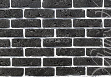 Декоративный камень 304-85 White Hills "Лондон брик" (London brick), черный, угловой