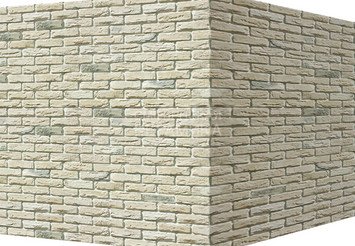 Декоративный камень 305-15 White Hills "Бремен брик" (Bremen brick), бежевый, угловой