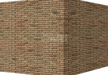 Декоративный камень 305-45 White Hills "Бремен брик" (Bremen brick), коричневый, угловой