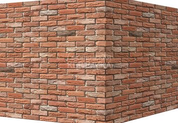 Декоративный камень 305-55 White Hills "Бремен брик" (Bremen brick), оранжевый, угловой