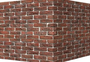 Декоративный камень 305-75 White Hills "Бремен брик" (Bremen brick), красный, угловой