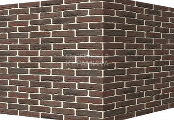 Декоративный камень 306-45 White Hills "Бремен брик" (Bremen brick), темно-коричневый, угловой