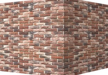 Декоративный камень 306-75 White Hills "Бремен брик" (Bremen brick), красно-коричневый, угловой