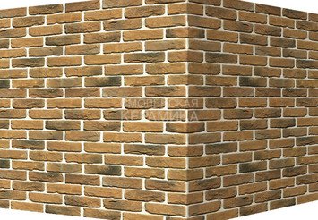 Декоративный камень 307-45 White Hills "Бремен брик" (Bremen brick), коричнево-черный, угловой
