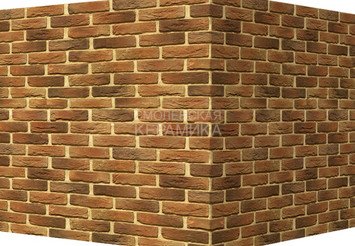 Декоративный камень 308-45 White Hills "Бремен брик" (Bremen brick), темно-коричневый, угловой