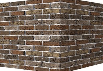 Декоративный камень 309-65 White Hills "Бремен брик" (Bremen brick), коричневый, угловой