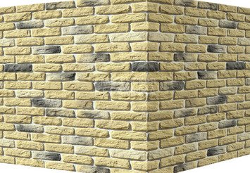 Декоративный камень 315-35 White Hills "Брюгге брик" (Brugge brick), желтый, угловой
