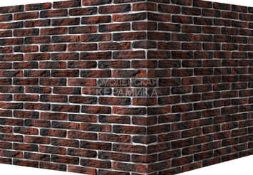 Декоративный камень 315-75 White Hills "Брюгге брик" (Brugge brick), красный, угловой