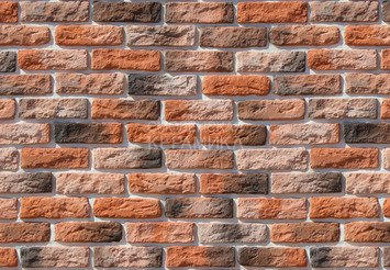 Декоративный камень 316-50 White Hills "Брюгге брик" (Brugge brick), темно-оранжевый, плоскостной