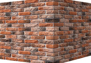 Декоративный камень 316-55 White Hills "Брюгге брик" (Brugge brick), темно-оранжевый, угловой