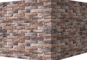 Декоративный камень 316-75 White Hills "Брюгге брик" (Brugge brick), ярко-красный, угловой