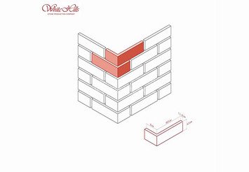 Декоративный камень 319-15 White Hills "Брюгге брик" (Brugge brick), бежевый, угловой
