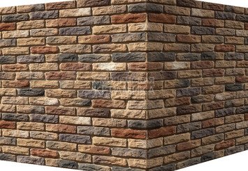 Декоративный камень 319-45 White Hills "Брюгге брик" (Brugge brick), коричневый, угловой
