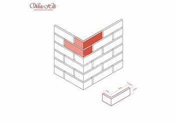 Декоративный камень 319-65 White Hills "Брюгге брик" (Brugge brick), коричневый, угловой