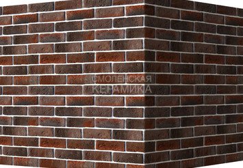 Декоративный камень 321-45 White Hills "Кельн брик" (Cologne brick), темно-коричневый, угловой