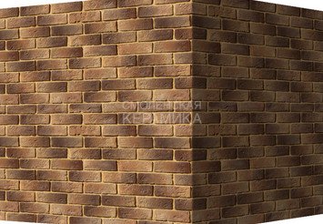 Декоративный камень 323-45 White Hills "Кельн брик" (Cologne brick), темно-коричневый, угловой