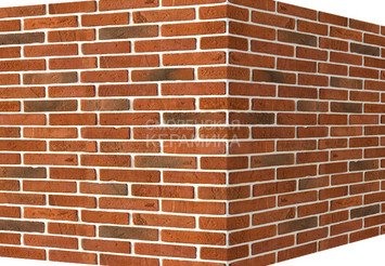 Декоративный камень 335-75 White Hills "Йорк брик" (York brick), красный, угловой