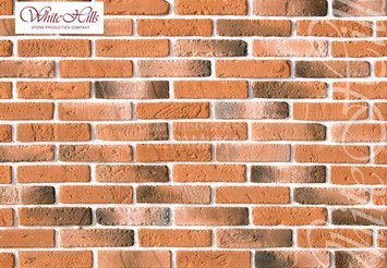 Декоративный камень 336-50 White Hills "Йорк брик" (York brick), темно-оранжевый, плоскостной