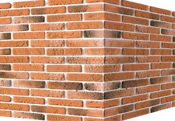 Декоративный камень 336-55 White Hills "Йорк брик" (York brick), темно-оранжевый, угловой