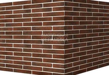 Декоративный камень 351-45 White Hills "Терамо брик" (Teramo brick), темно-коричневый, угловой