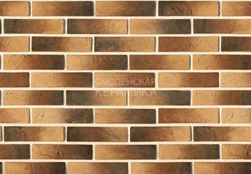 Декоративный камень 353-40 White Hills "Терамо брик" (Teramo brick), темно-коричневый, плоскостной