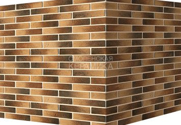 Декоративный камень 353-45 White Hills "Терамо брик" (Teramo brick), темно-коричневый, угловой