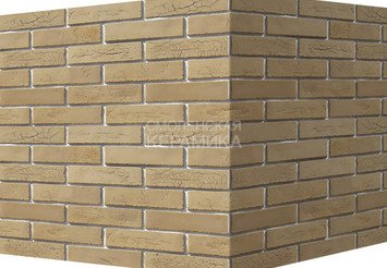 Декоративный камень 362-15 White Hills "Терамо брик II" (Teramo brick II), темно-бежевый, угловой