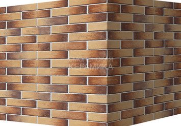 Декоративный камень 364-45 White Hills "Терамо брик II" (Teramo brick II), коричневый, угловой